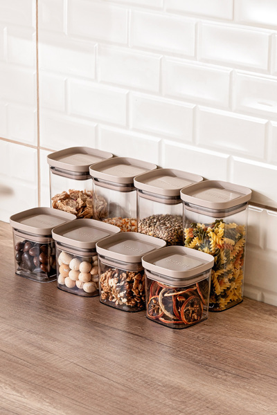 Emsan Arya 8'li Saklama Kabı Kare Bej