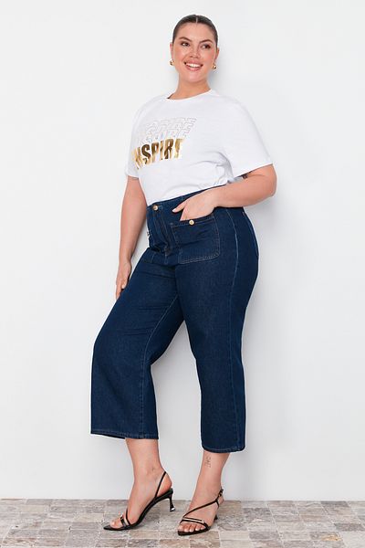 Trendyol Curve Kék Culotte Fit farmer farmer TBBSS24CJ00021