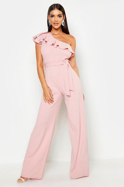 BOOHOO Women's Powder Pink Jumpsuit