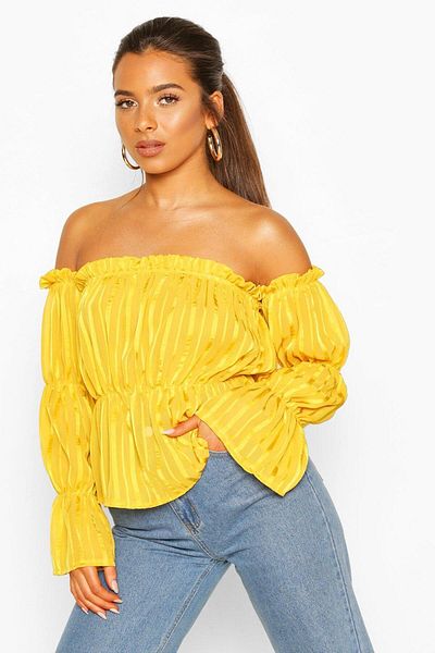 BOOHOO Women's Mustard Color Blouse