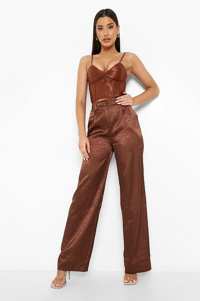 BOOHOO بنطلون بني نسائي