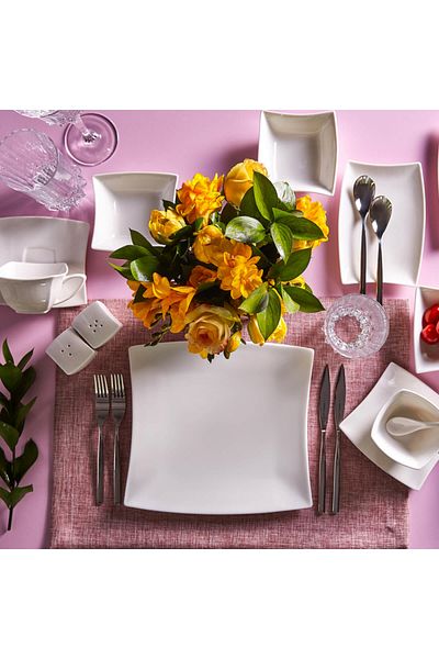 Karaca Perfect White 32-teiliges weißes Porzellan-Geschirrset Set für 6 Personen, Kombiservice