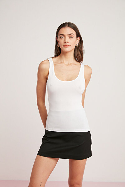 ETHIQUET Jayla női pamut test, teljesen becsomagolt vastag pántos kerek nyakú szett 2 db fekete - fehér test