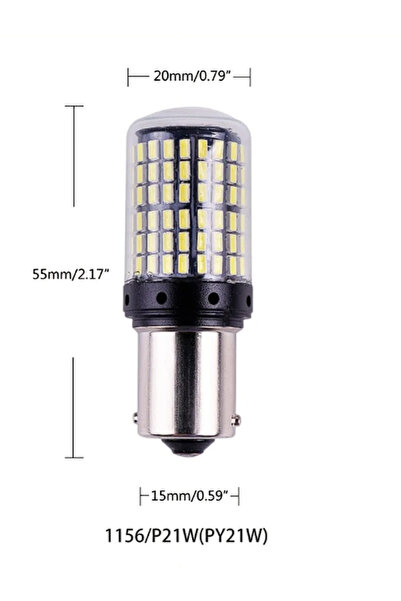 ARSVİSİON Oto Led Sinyal Ampulü Py21w Tak Kullan Ürün 144 Led SARI 1 ADET