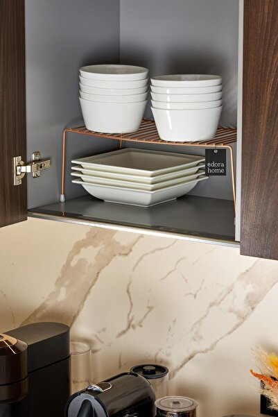 Edora Home Rose Çok Amaçlı Dolap Içi Düzenleyici Tel Raf, Fincan Tabak Kase O...