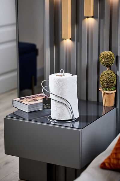 Edora Home Silver Swan Paper Roll Towel Holder, Napkin Holder Kitchen Bathroom Kids Bedroom Accessory-metal Stainless