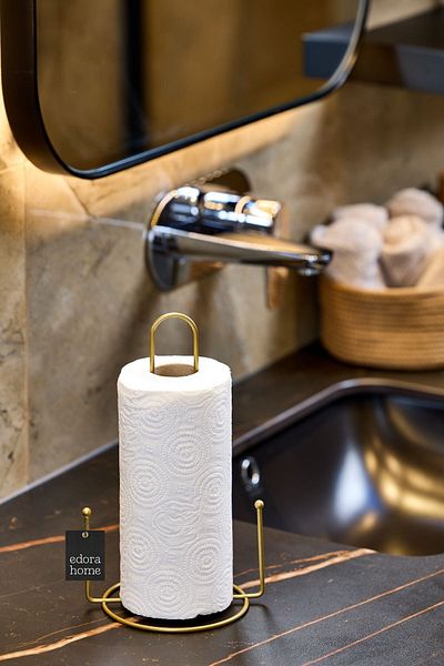 Edora Home Χάρτινο ρολό χρυσό με θήκη για πετσέτες, θήκη για χαρτοπετσέτα κουζίνας Αξεσουάρ παιδικού δωματίου μπάνιου - Μεταλλικό ανοξείδωτο