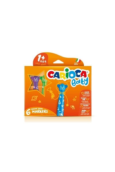 CARIOCA Teddy Jumbo Baby - 6-Piece Super Washable Felt Tip Crayons