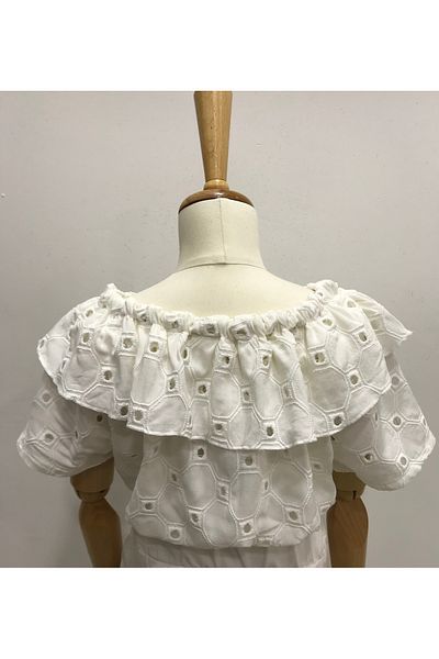 Çikoby Girl's Hole Work Shoulder Open Crop Bluz