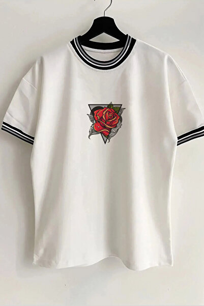 Vordevia Λεπτομερές καλοκαιρινό λευκό μπλουζάκι με φλοράλ εμπριμέ Unisex New ...