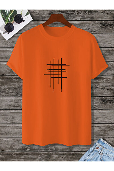 oneagılyazı Λευκό μπλουζάκι Unisex Oversize - Hashtag με στάμπα, Crew Neck