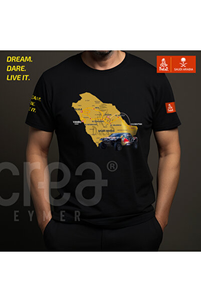Crea Eymer Wear تي شيرت قطن 100% مطبوع برقبة دائرية بتصميم داكار من المملكة ا...