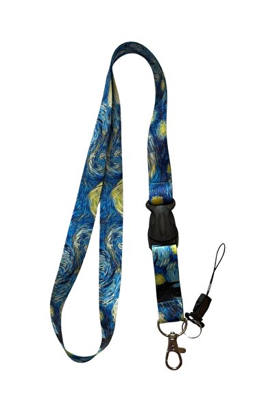StormiStoretr Ara Aparatlı Van Gogh Yıldızlı Geceler Boyun ipi Telefon Askısı