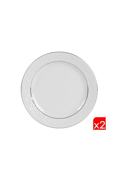Porland Hazan Platinum Gilded Flat Plate 25cm 2 pcs 04POR031150