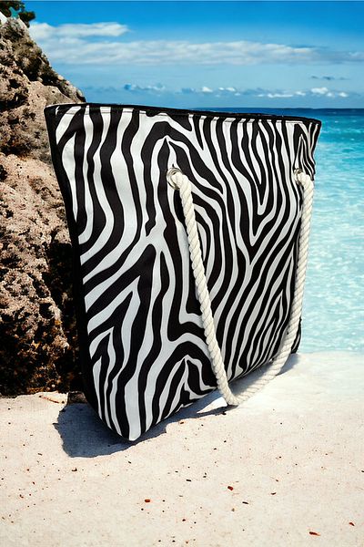 AGOÇANTA Women's Zebra Pattern Beach Bag