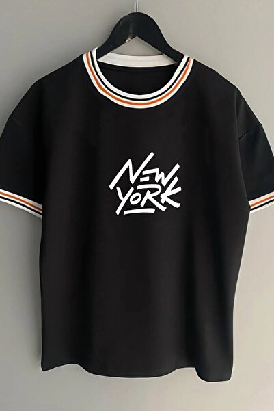 Vordevia تي شيرت أبيض صيفي مطبوع عليه نص نيويورك للجنسين للموسم الجديد مقاس ك...