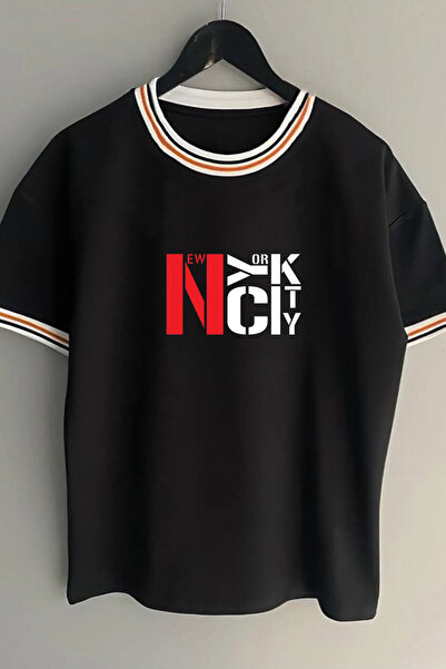 Vordevia Njujork Tekst Štampano Unisex Nova Sezona Oversize kroj Kalup Sa det...