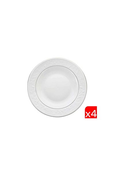 Porland Hazan Platinum Gilded Pit Plate 22cm 4-Piece 04POR031144