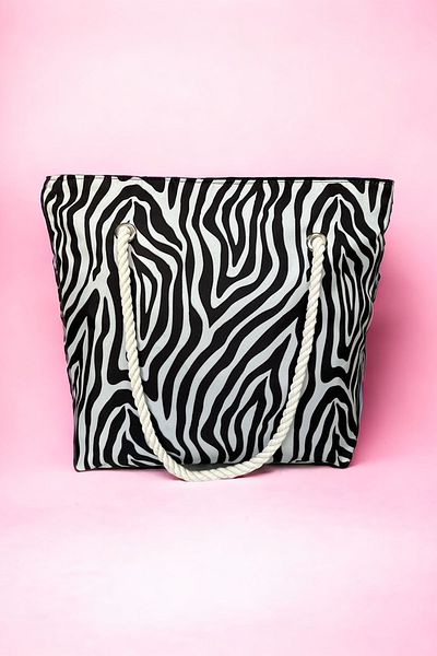 AGOÇANTA Women's Zebra Pattern Beach Bag
