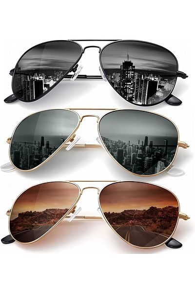 ModaLand UV 400 Unisex Sunglasses 3-Piece Deal Set
