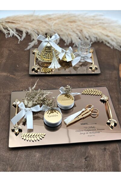 Masalsı Concept Söz Tepsisi Nişan Tepsisi Yüzük Tepsisi Kız Isteme Tepsisi Makas Yüzüklük Damat Kahvesi Kadeh