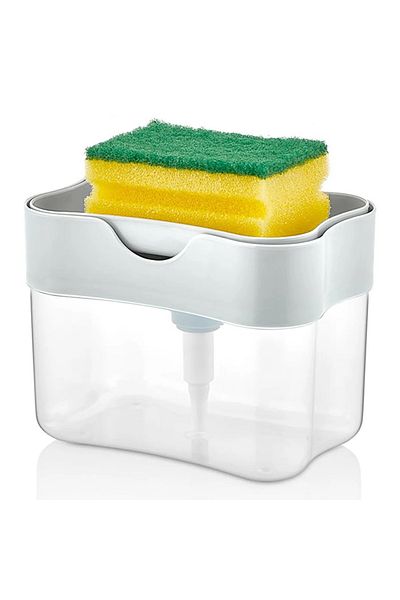 ORGANİZERS Sponge Soap Dispenser with Detergent Tank and Pump