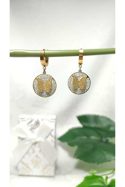 RSB Bijuteri Earrings Butterfly Zircon Stone Gift Package