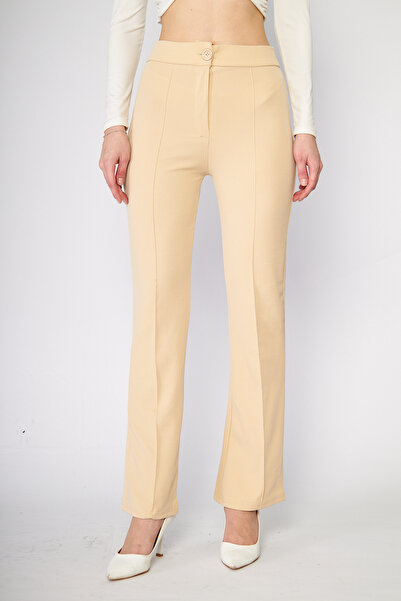 pandy Pantaloni Palazzo de damă cu talie înaltă