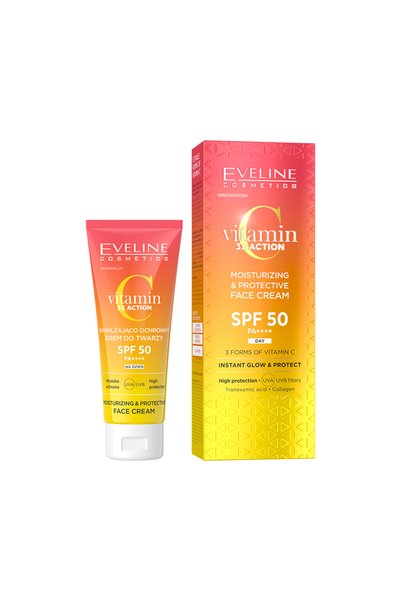 Eveline Cosmetics , Vitamin C 3x Action, Instant Glow & Protect, Day, Cream, ...