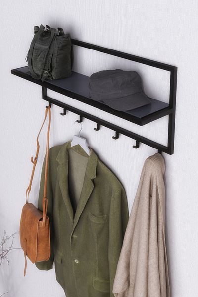 lyla concept Lina Accessory - Anthracite Coat Rack, 43 Cm-4 Hangers