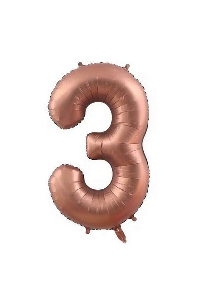 Partifabrik Retro Chocolate Brown Number Foil Balloon 3 Years Old Balloon
