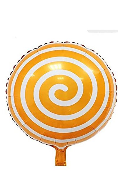 Partifabrik 45 سم أصفر أبيض مصاصة حلوى احباط بالون