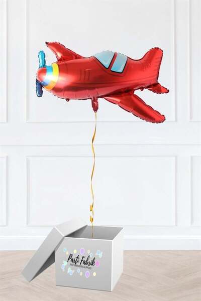 Partifabrik Kırmızı Uçak Folyo Balon