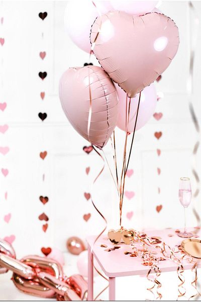 Partifabrik Satin Pink Heart Foil Balloon 40 Cm 1 Piece