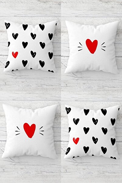farbala Set de perne și scaune cu fermoar ascuns Love Concept Heart - 4 bucăți