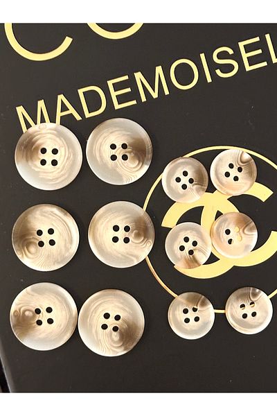 ODDA TASARIM ATÖLYESİ Cream coffee grain bar model trench button set (36-24 sizes)
