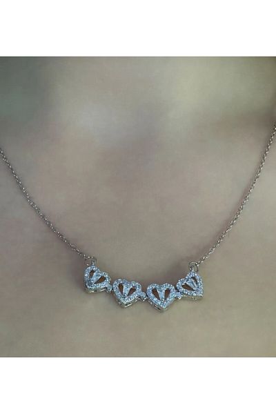Accessories Clover Model Heart Steel Necklace - Openable