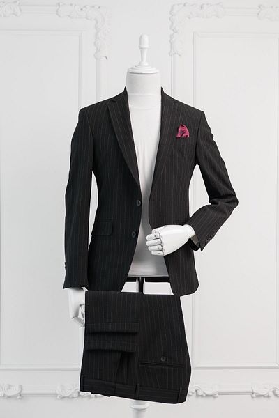 AKÇAYLAR Slimfit Striped Mono Collar Double Slit Lycra Jogger Suit