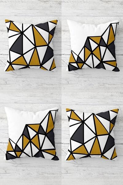 farbala Blocuri triunghiulare geometrice - Set de perne și perne pentru canap...