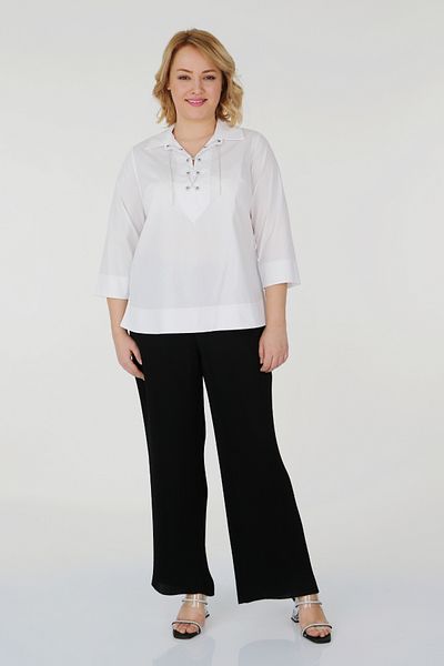 mardi exclusive Women's Large Size Chain Detailed Cotton Shirt