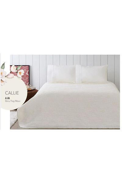 Taç CROWN JACQUARD DOUBLE PERSONAL PİKE SET CALLİE ECRU