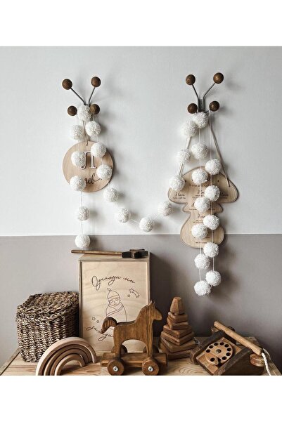 Partifabrik Beyaz Sıralı Ponpon Süs 1.kalite 2 Mt