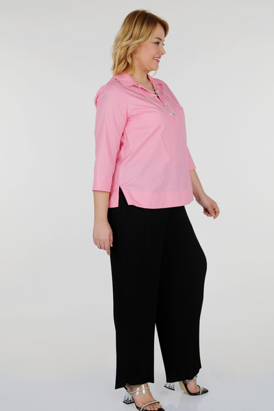 mardi exclusive Kadın Büyük Beden Zincir Detaylı Pamuk Gömlek