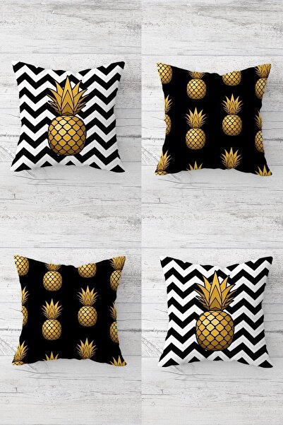 farbala Husă de pernă cu fermoar ascuns cu model de fructe tropicale - Set de...