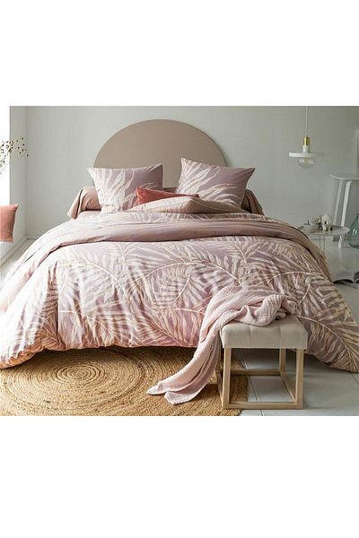 makiteks Maki 100% bumbac Floral Laure Leaves 200x220 50x70 Set cuvertură dublă și fețe de pernă