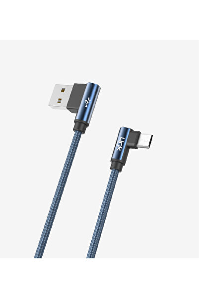 Linktech K592 Gaming 90° 3A Metal Başlı Örgülü 1500mm Micro USB Şarj Kablosu