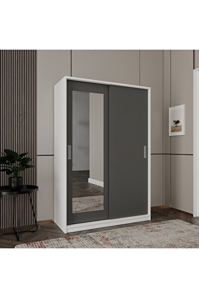 Genel Markalar Başak 2 Kapaklı 8 Bölmeli Antrasit Detaylı Portmanto