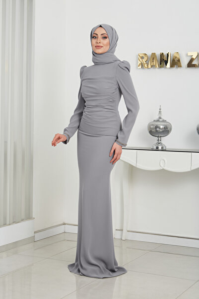 Rana Zenn ELIZA VEČERNÍ ŠATY ŠEDÉ