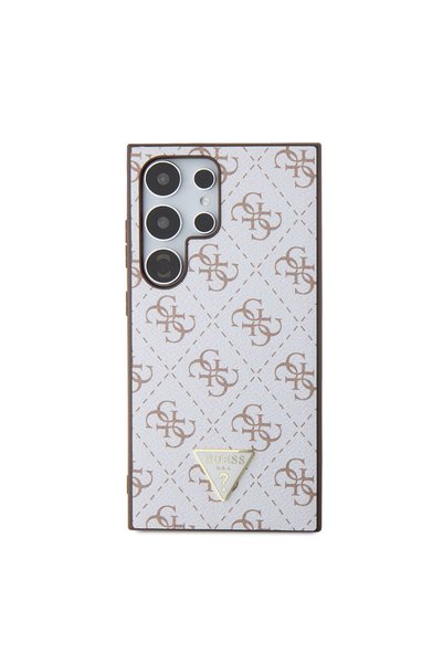 Guess Galaxy S24 Ultra Compatible Case Guess Licensed Pu Triangle Logo 4g Pat...
