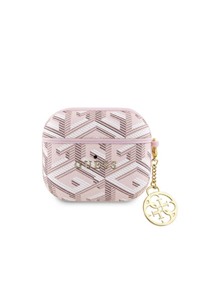 Guess Airpods 3حافظة متوافقة مع الجيل مرخصة بنمط G Cube 4G مع سلسلة زخرفية با...